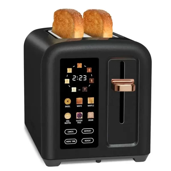Toaster 2 Slice, Stainless Toaster LCD Display&Touch Button, 50% Faster Heating Speed, 1.4'' Wide Slots Toaster - Image 2