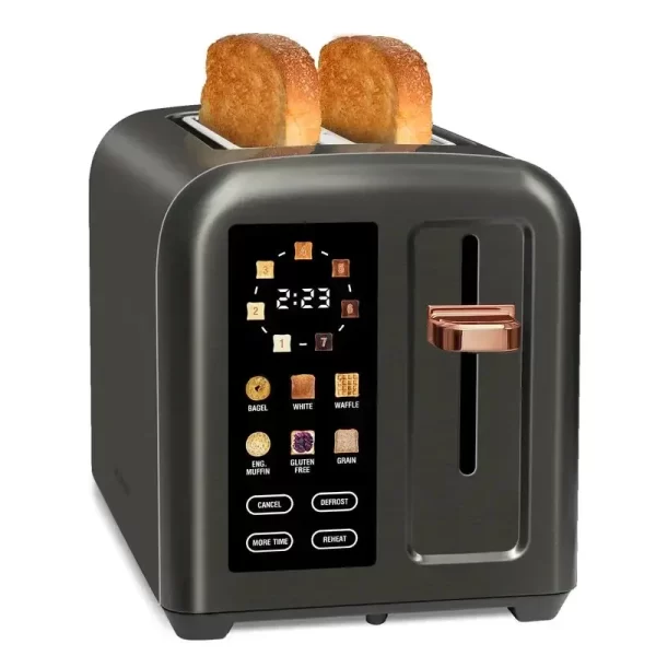 Toaster 2 Slice, Stainless Toaster LCD Display&Touch Button, 50% Faster Heating Speed, 1.4'' Wide Slots Toaster - Image 9