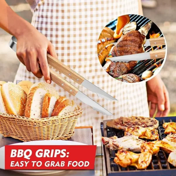 3PCS Barbecue Utensil BBQ Tools Set Stainless Steel Fork Shovel Clamp Grill Utensils Set Outdoor Camping Cooking Accessories - Image 3
