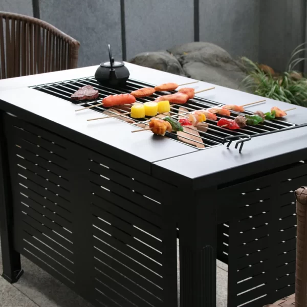 fire pit multifunctional chinese hibachi cooking tea bbq grill patio grill stove table outdoor furniture heating patio - Image 3