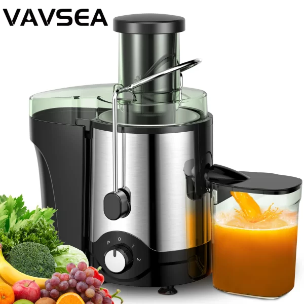 VAVSEA 600W Juicer Machine, Anti-Drip Centrifugal Juice Extractor with 3-Inch Feed Chute for Whole Fruits & Vegetables, BPA-Free - Image 7