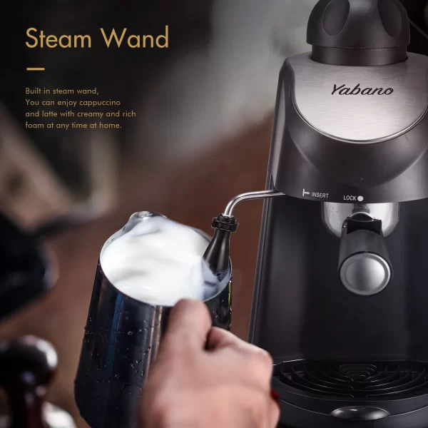 Yabano Espresso Machine, 3.5Bar Espresso Coffee Maker, Espresso and Cappuccino Machine with Milk Frother, Espresso Maker with St - Image 4