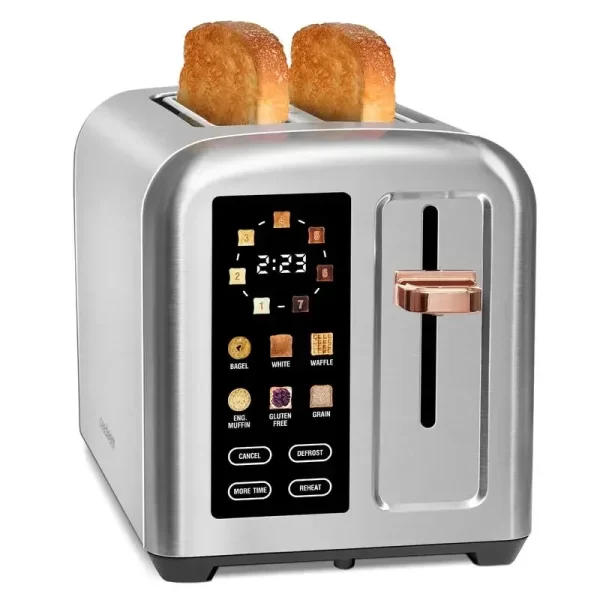Toaster 2 Slice, Stainless Toaster LCD Display&Touch Button, 50% Faster Heating Speed, 1.4'' Wide Slots Toaster - Image 7
