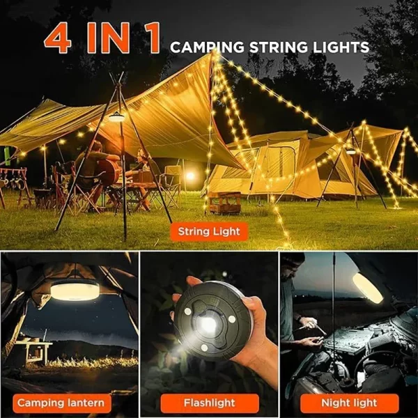 10M Waterproof Recyclable LED Camping Light Strip 4-in-1 Multi-Purpose Outdoor Atmosphere Lamp for Tent Garden Room Decoration - Image 2
