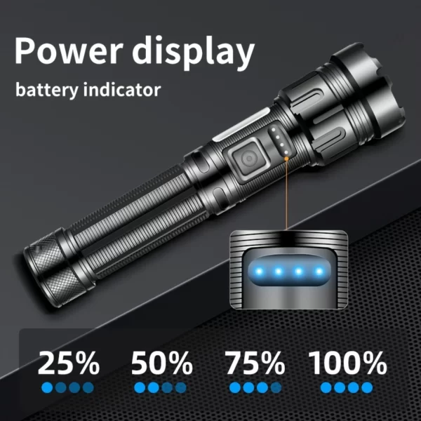 Rechargeable LED flashlight, 7- high brightness flashlight, COB work light, handheld flashlight, suitable for emergency situatio - Image 5