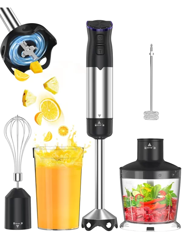 1000 Watt Handheld Electric Immersion Blender, 5 in 1 Kitchen Hand Blender for soups, smoothies, purees and baby food. - Image 7