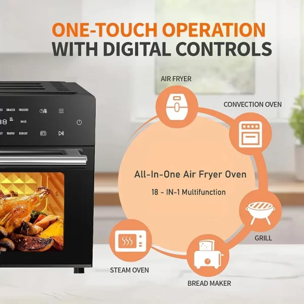 32 QT Extra Large Toaster Oven Air Fryer Combo, 18-in-1 Convection Toaster Oven Countertop with Baking, Dehydrate and Rotisserie - Image 2