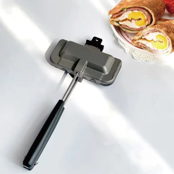 Breakfast Sandwich Maker Double-sided Non Stick Frying Pan Flip Grill Pan for Pancakes Omelets Toast - Image 3
