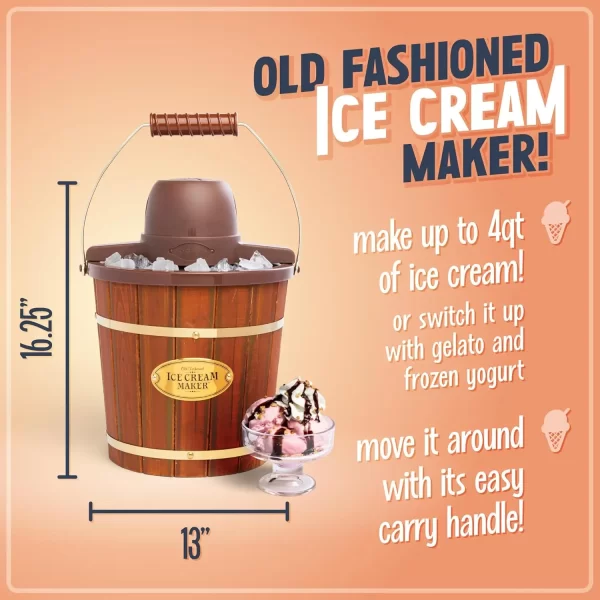 Electric Ice Cream Maker - Old Fashioned Soft Serve Ice Cream Machine Makes Frozen Yogurt or Gelato in Minutes - Fun Kitchen - Image 2