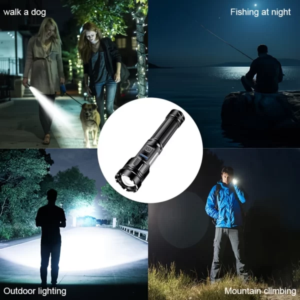 Rechargeable LED flashlight, 7- high brightness flashlight, COB work light, handheld flashlight, suitable for emergency situatio - Image 2