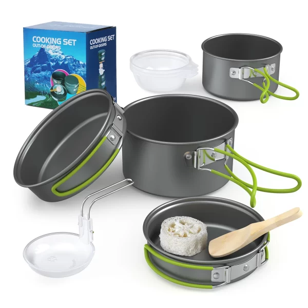 New Camping Cooking Set Camping Cookware Travel Tableware Outdoor Picnic Set Teapot For 2-3 Peaple Non-stick Pots Assorted Sets - Image 5