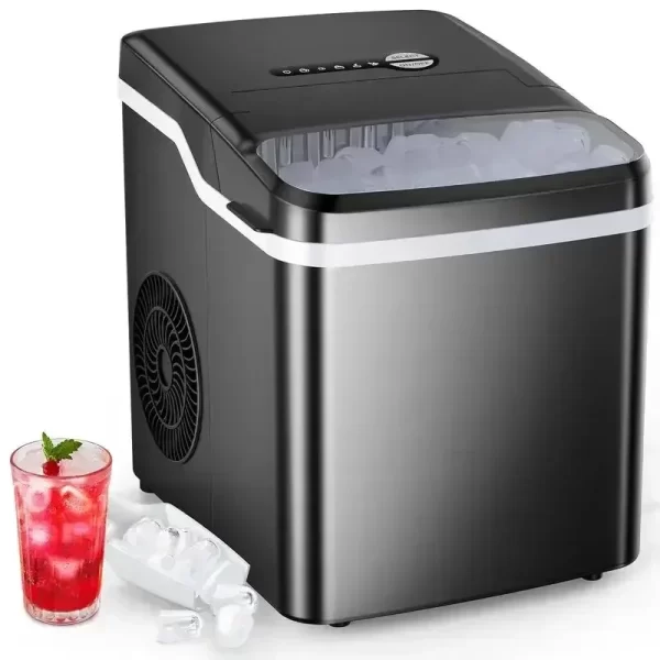 COWSAR Bullet Ice Maker Countertop with Self-Cleaning, 26.5lbs/24Hrs, 6 Mins/9 Pcs Bullet Ice, Portable Ice Maker - Image 16