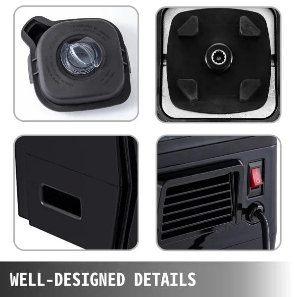 VEVOR Black/White Self-Cleaning Ice Smoothie Blenders Countertop Silent Sound Shield Juicer Fruit Processor Crusher for Kitchen - Image 2