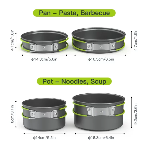 New Camping Cooking Set Camping Cookware Travel Tableware Outdoor Picnic Set Teapot For 2-3 Peaple Non-stick Pots Assorted Sets - Image 3
