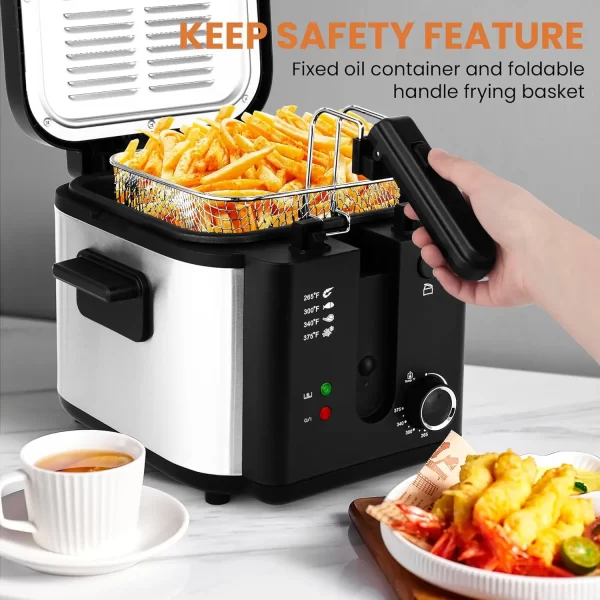 Electric Deep Fryer with Basket,Adjustable Temperature Frying Pot for Home Use,Removable Lid and 2.5L Non-Stick Inner Pot Easy t - Image 5