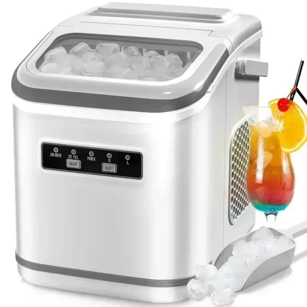 COWSAR Bullet Ice Maker Countertop with Self-Cleaning, 26.5lbs/24Hrs, 6 Mins/9 Pcs Bullet Ice, Portable Ice Maker - Image 18