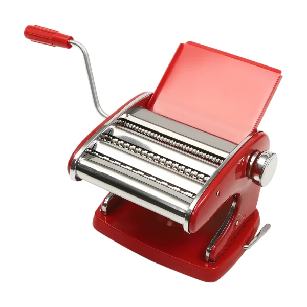 Manual Pasta Maker Machine Stainless Steel Thickness Settings Suction Cup with 6 Adjustable Red - Image 7