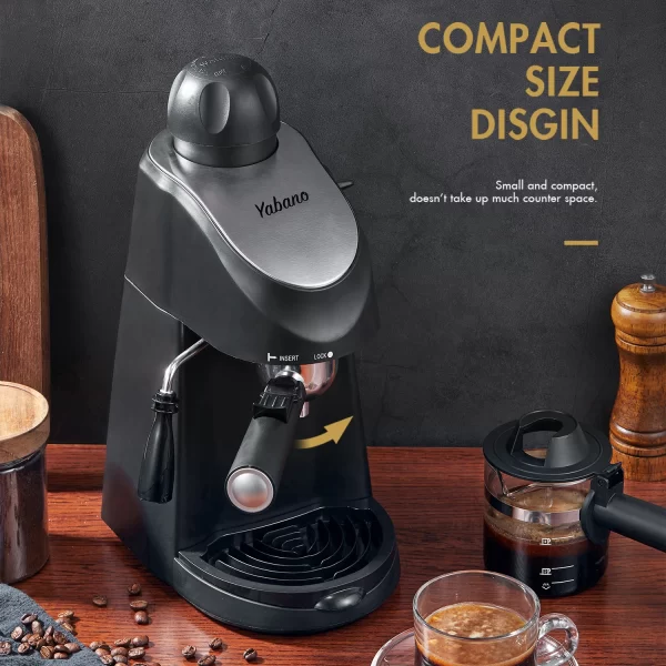 Yabano Espresso Machine, 3.5Bar Espresso Coffee Maker, Espresso and Cappuccino Machine with Milk Frother, Espresso Maker with St - Image 2