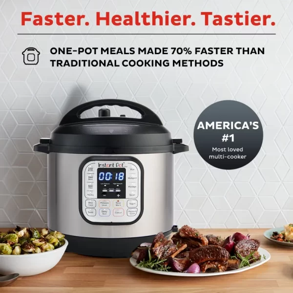 Instant Pot Duo 6-Quart 7-in-1 Electric Pressure Cooker with Easy-Release Steam Switch , Slow Cooker, Rice Cooker, Steamer - Image 2