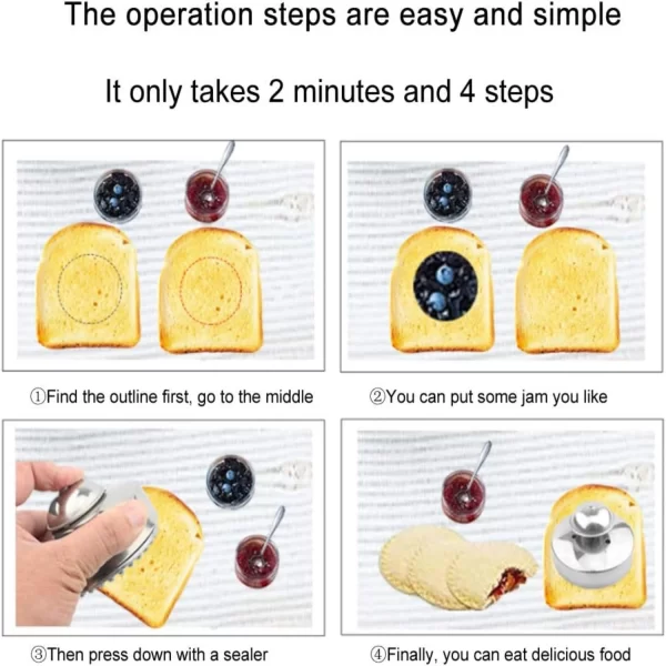 Sandwich  and Sealer for , Stainless Steel Round Sandwich , Sandwich Sealer and Decruster, Sandwich Maker, Sandwich  for Making - Image 3