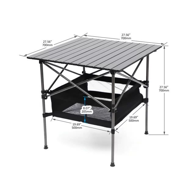 Set of 3, Folding Outdoor Table and Chairs Set for Indoor, Outdoor Camping, Picnics, Beach,Backyard, BBQ, Party, Patio, Black/Gr - Image 6
