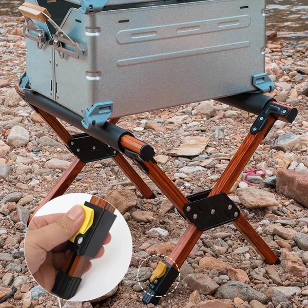 Folding Cooler Stand Aluminum Alloy Foldable Ice Bucket Rack Multipurpose Outdoor Camping Picnic Storage Holder Hanging Rack - Image 3