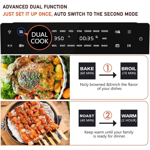 32 QT Extra Large Toaster Oven Air Fryer Combo, 18-in-1 Convection Toaster Oven Countertop with Baking, Dehydrate and Rotisserie - Image 5