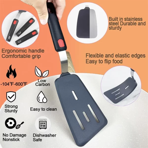Silicone Spatula for Non Stick Pots High-temperature Resistant  High Quality Stir Spring Steel Fry Spatula tool Kitchen Utensils - Image 5
