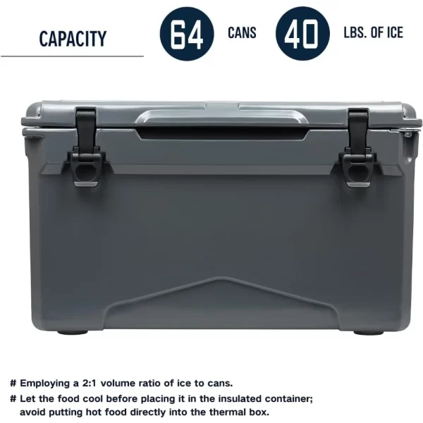 40 Quart Rotomolded Cooler, 5 Days Protale Ice Cooler, Ice Chest Suit for BBQ, Camping, Pincnic, and Other Outdoor Activities - Image 5