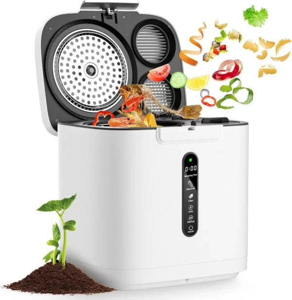 Electric Composter for Kitchen, Smart Compost Bin Outdoor/Indoor, Odorless/Auto-Cleaning/ 3 Modes/Intelligent LED Display - Image 7