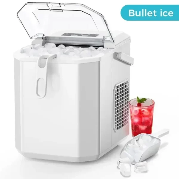 COWSAR Bullet Ice Maker Countertop with Self-Cleaning, 26.5lbs/24Hrs, 6 Mins/9 Pcs Bullet Ice, Portable Ice Maker - Image 13