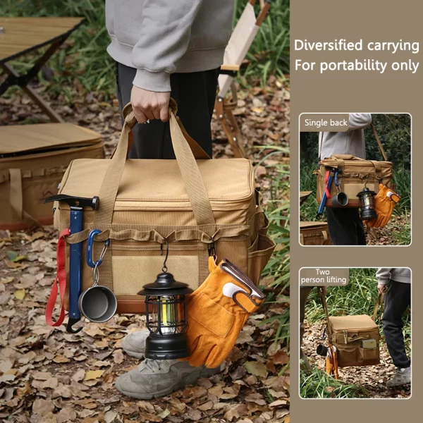 30L Camping Cooking Utensil Organizer Large Capacity Car Trunk Storage Bag Detachable Multifunctional Camping Stove Storage Case - Image 4