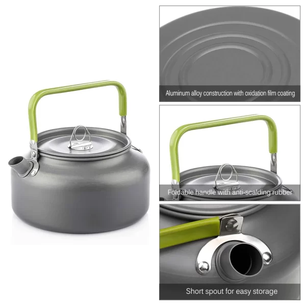 1.2L 1.6L Portable Outdoor Water Kettle Water Pot Teapot Coffee Pot Indoor Aluminum Alloy Tea Kettle Camping Hiking Picnic Pot - Image 4