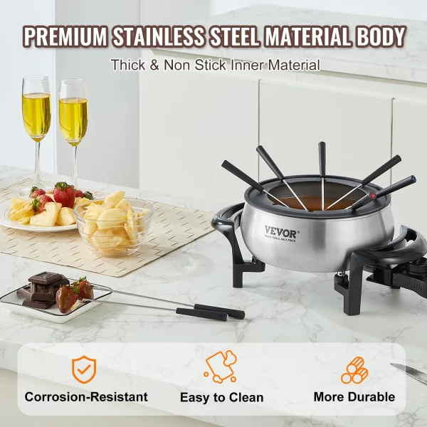 VEVOR 3Qt Electric Chocolate cascade Melting Pot Fondue Pot Set Cheese Melting Warmer Home Appliance for kitchen - Image 5