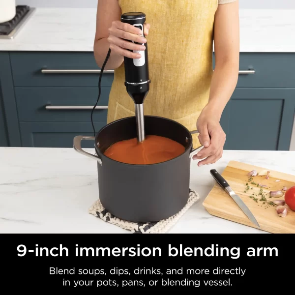 Ninja Foodi Power Mixer System, Black Hand Blender and Hand Mixer Combo with Whisk and Beaters, CI100 - Image 2