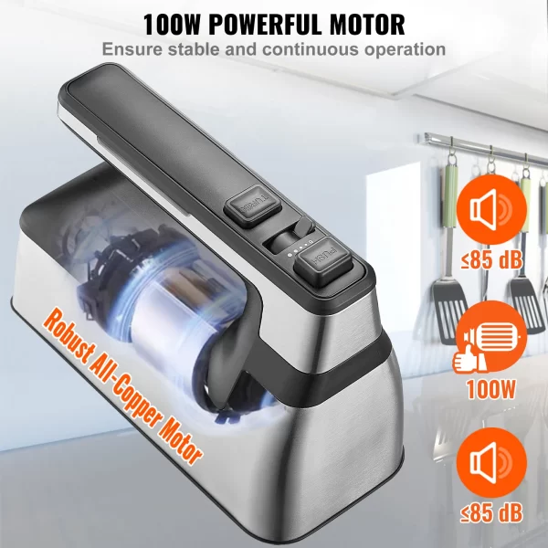VEVOR Cordless Electric Hand Mixer Continuously Variable Electric Handheld Mixer Baking for Whipp Mixing Egg Cookie Cake Cream - Image 3