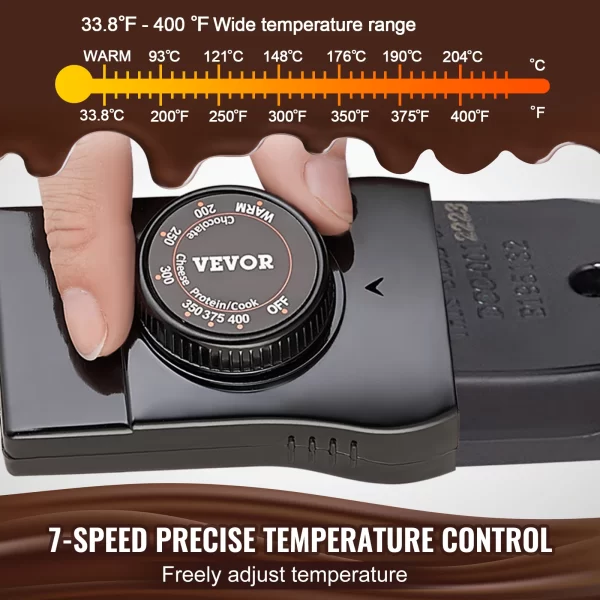 VEVOR 3Qt Electric Chocolate cascade Melting Pot Fondue Pot Set Cheese Melting Warmer Home Appliance for kitchen - Image 3