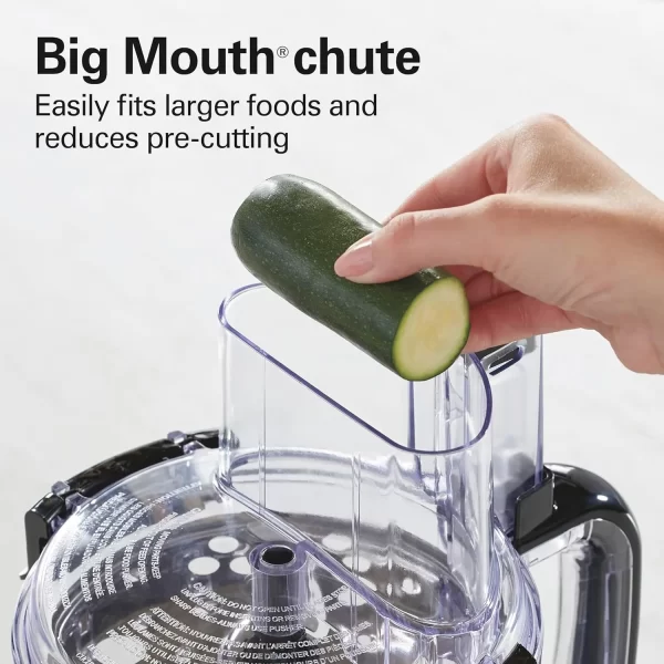 Food Processor and Vegetable Chopper, BPA Free, Stainless Steel Blades, 12 Cup Bowl, 2-Speed 450 Watt Motor, Black (70725A) - Image 3