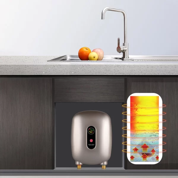 Mini Gold Tankless Instant Water Heater Electric Heater Shower Kitchen Tap Faucet 3KW 110V for Bathroom Kitchen - Image 2